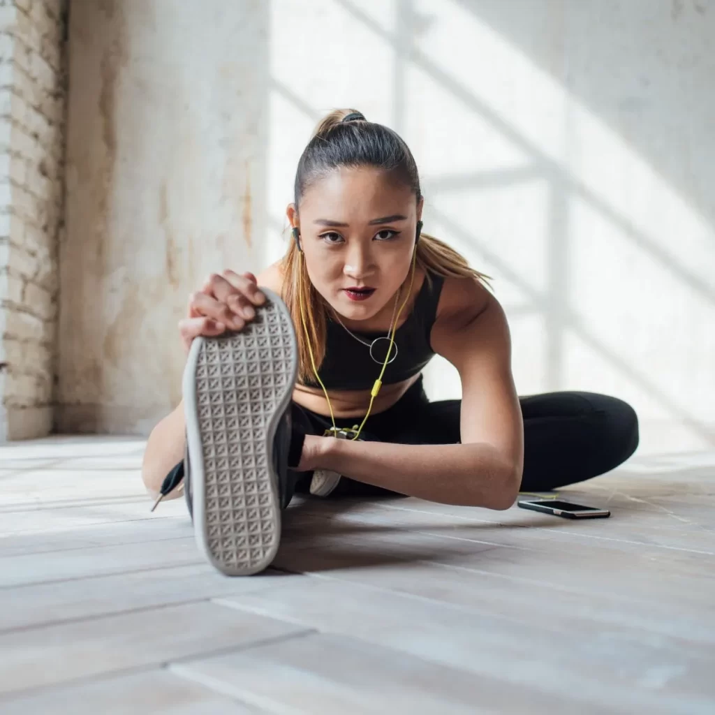 Sporty woman during a functional movement assessment