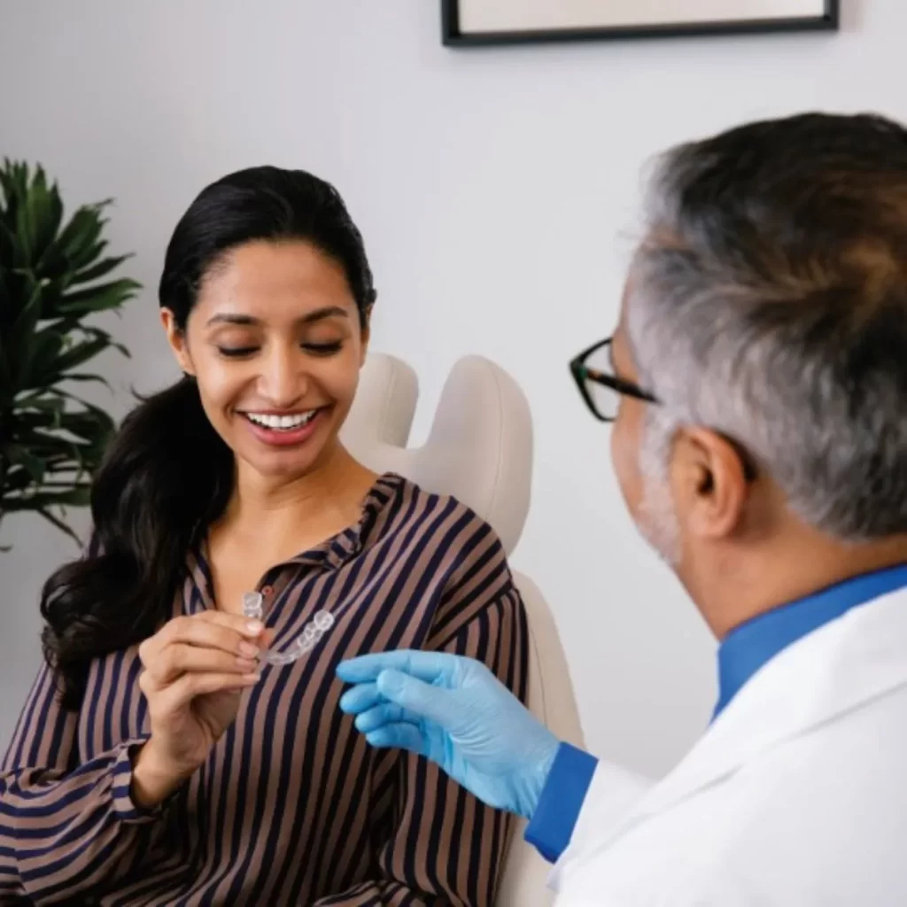 Invisaling patient receiving clear aligners