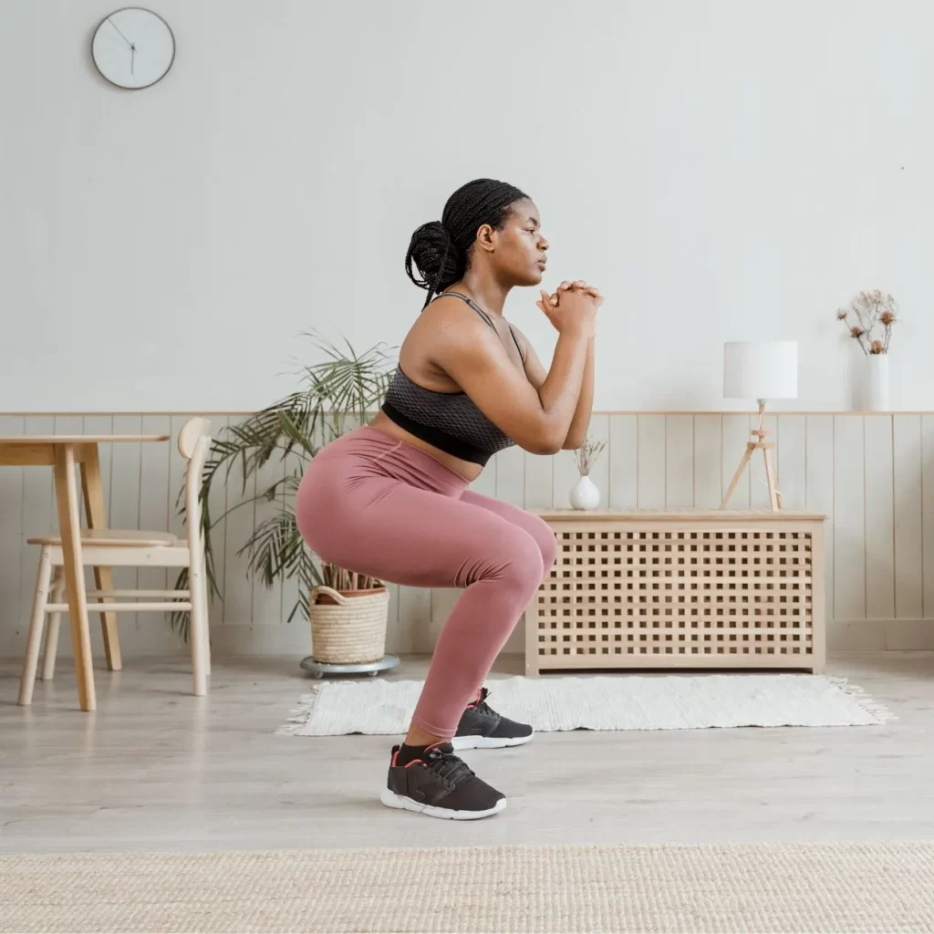 Woman improving strength with a fitness exercise