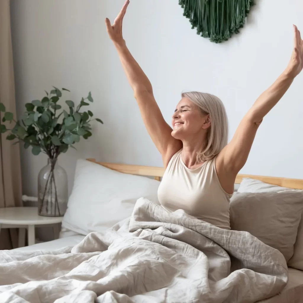 Energized woman after receiving vitamin injections