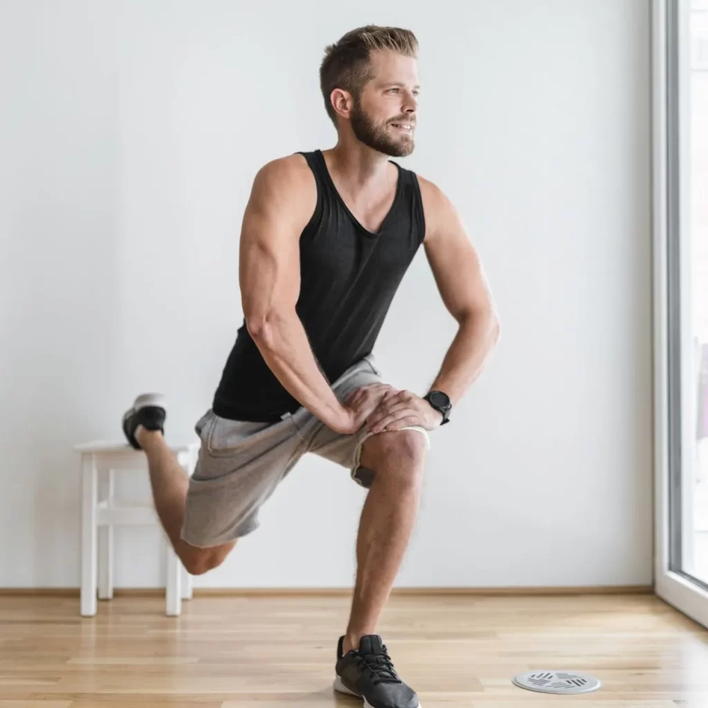 Healthy man stretching to improve his health