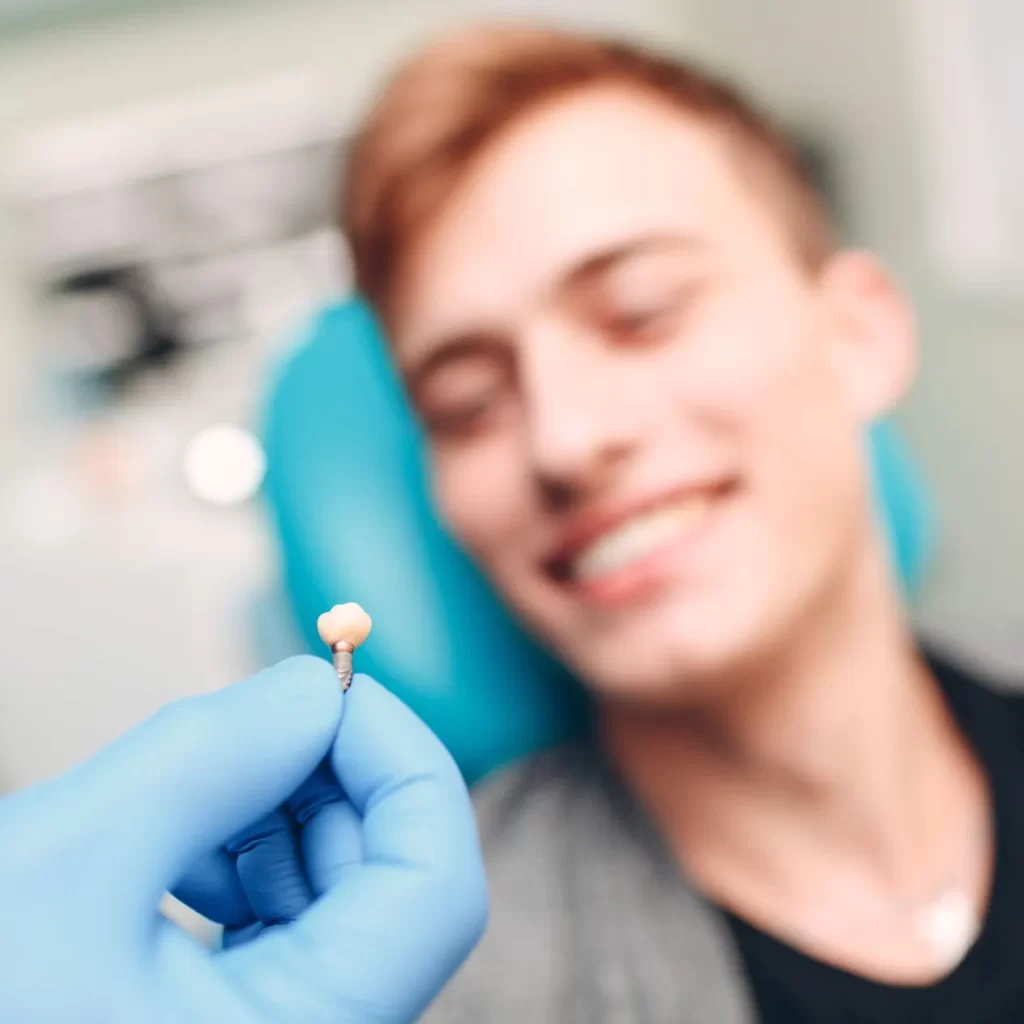 Dentist performing implants on a patient