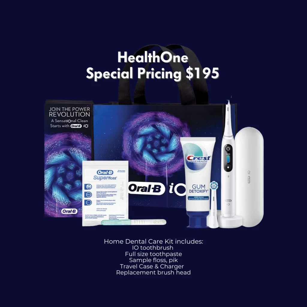 Oral health package by Oral B electric toothbrush brand