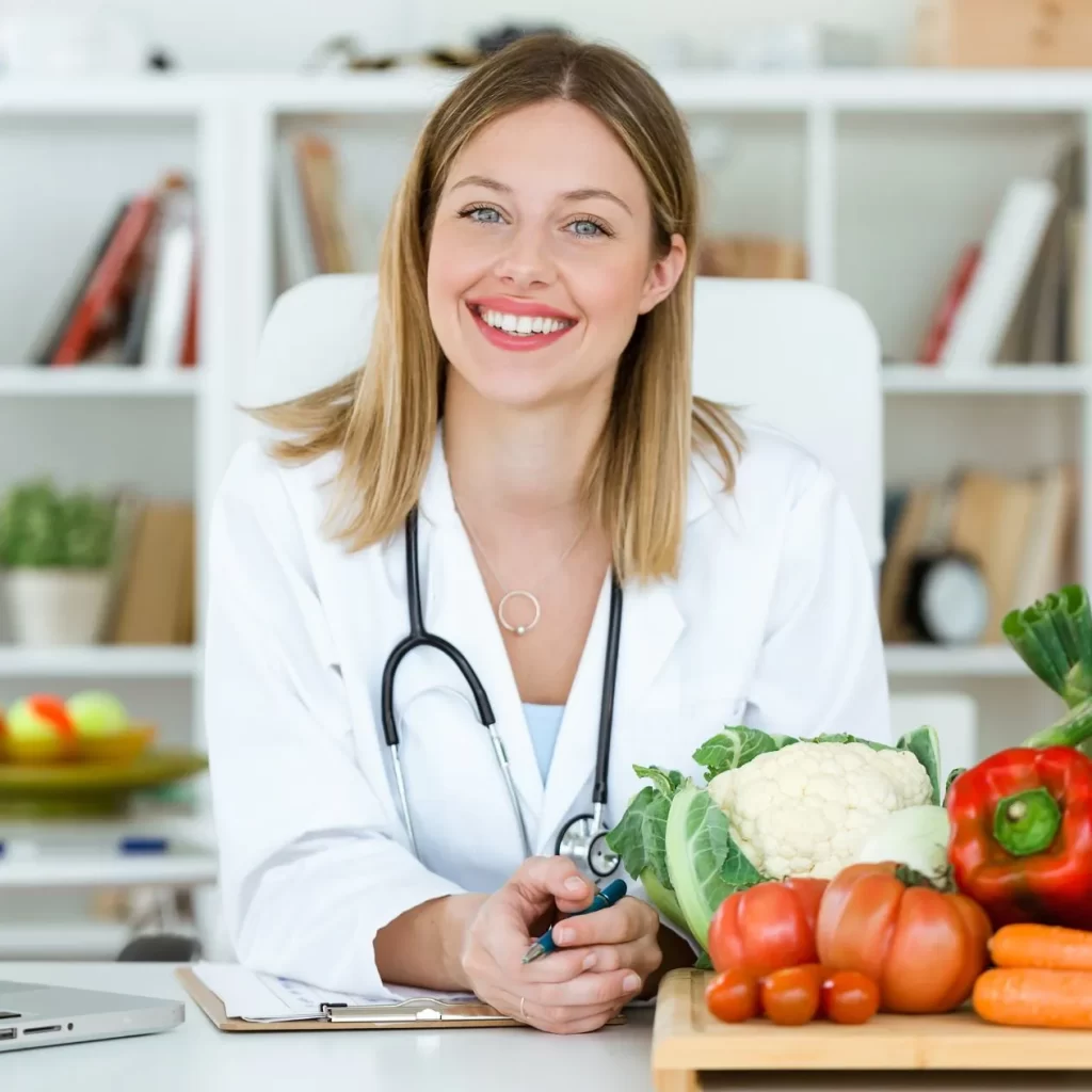 registered dietitian happy during appointment