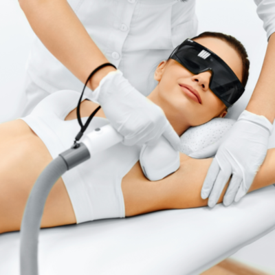 laser hair removal treatment on underarms