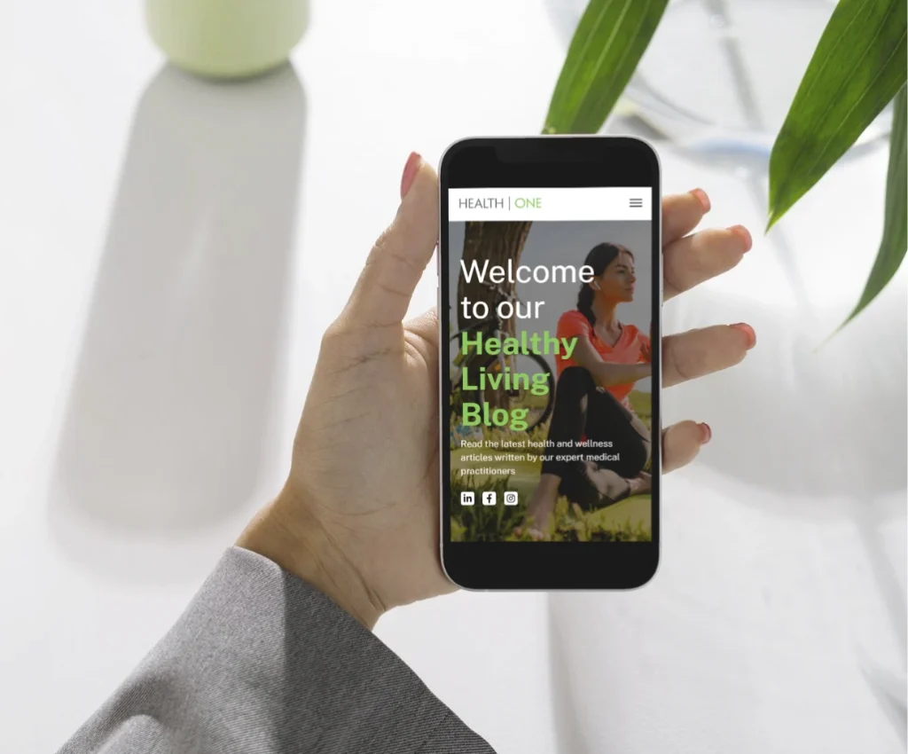 healthone blog on mobile screen