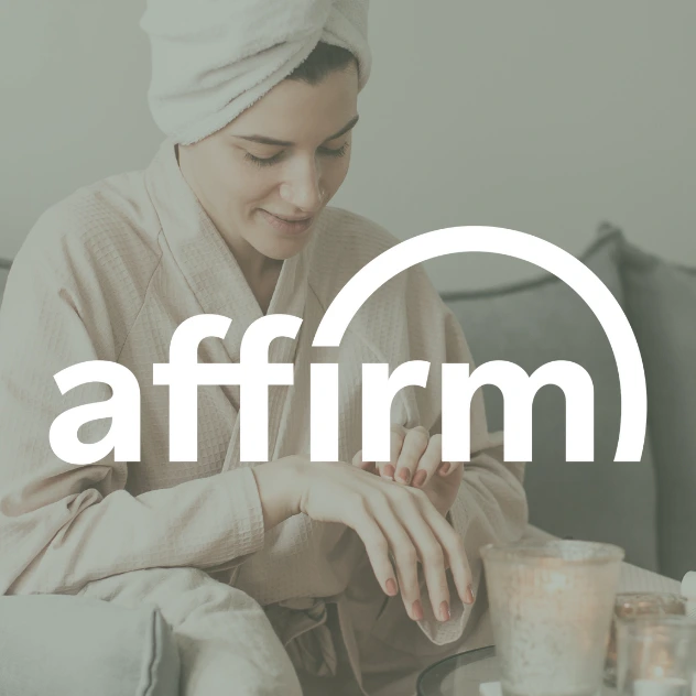 Financing partner affirm logo for skin services