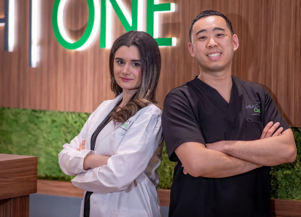 Medical wellness clinic practitioners smiling